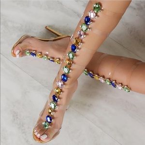 MULTICOLOR JEWELED SANDALS FROM LILLYS KLOSET